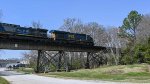 CSX 3443 & 113 crossing the trestle